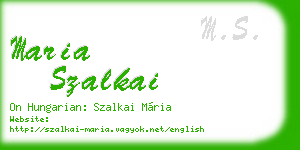 maria szalkai business card